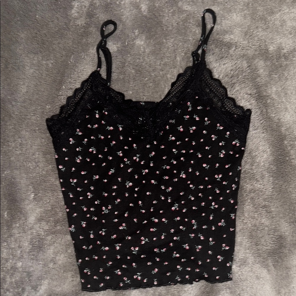 No Boundaries Black and White Fitted Crop Camisole